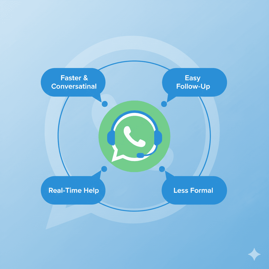 WhatsApp logo surrounded by chat bubbles